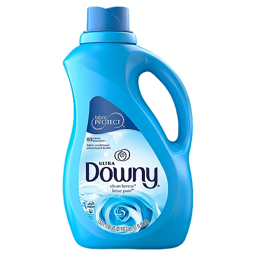 ULTRA Downy Fabric Protect Clean Breeze Fabric Conditioner, 60 loads, 51 fl oz liq
Downy Clean Breeze Fabric Conditioner softens, freshens, and protects your clothes from stretching, fading, and fuzz—leaving them with a clean, long-lasting fresh scent you'll want to keep sniffing. This conditioning fabric softener fights static and reduces more wrinkles than using detergent alone in the wash. Easy to use and compatible with top- and front-loading machines, Downy is the must-have addition to laundry day—so your clothes can always look and feel their best.