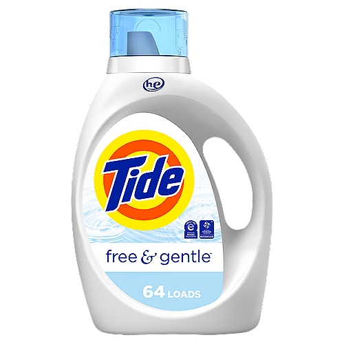 Tide Free & Gentle Detergent, 64 loads, 92 fl oz liq
Have peace of mind with Tide Free & Gentle Liquid Laundry Detergent that will keep your clothes brilliantly clean and your family's skin safe. Tide Free and Gentle is a powerful hypoallergenic laundry detergent that is free of dyes and perfumes. It removes more residue from dirt, food and stains than the leading Free detergent.* *vs. leading national competitor Free detergent