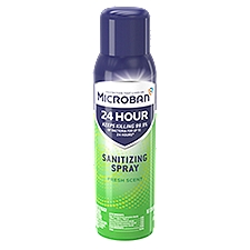 Microban 24 Hour Fresh Scent, Sanitizing Spray, 15 Ounce