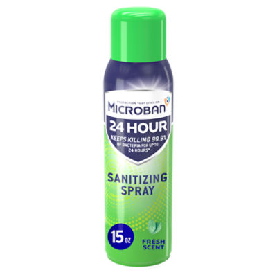 Microban 24 Hour Fresh Scent Sanitizing Spray, 15 oz