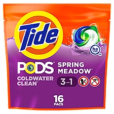 Tide Pods 3 in 1 Spring Meadow Detergent, 16 count, 14 oz