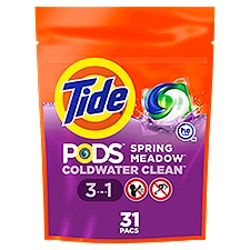 Tide Pods 3 in 1 Coldwater Clean Spring Meadow Detergent, 31 count, 27 oz