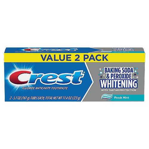 Crest Baking Soda & Peroxide Whitening Fresh Mint Toothpaste Value Pack, 5.7 oz, 2 count