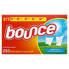 Bounce Outdoor Fresh 5 in 1 Dryer Sheets, 250 count