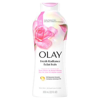 Olay Fresh Radiance Rose Water & Sweet Nectar Body Wash, 22 fl oz