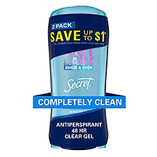 Secret Clear Gel Antiperspirant / Deodorant, 2.6 oz each, 2 count