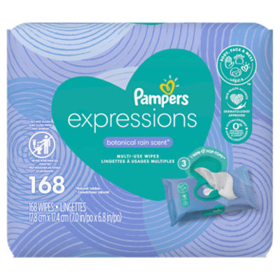 Pampers Expressions Botanical Rain Scent MultiUse, Wipes