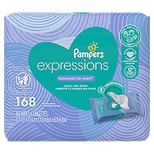 Pampers Expressions Botanical Rain Scent Multi-Use, Wipes, 168 Each