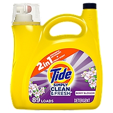 Tide Simply Clean & Fresh 2 in 1 Berry Blossom Detergent, 89 Loads, 128 fl oz liq