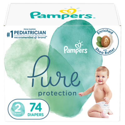 Pampers Pure Protection Diapers Super Pack, Size 2, 12-18 lb, 74 count -  The Fresh Grocer