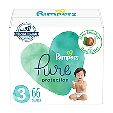 Pampers Pure Protection Diapers Super Pack, Size 3, 16-28 lb, 66 count