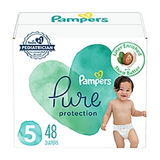 Pampers Pure Protection Diapers Super Pack, Size 5, 27+ lb, 48 count