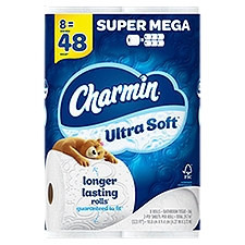 Charmin Ultra Soft Toilet Paper 8 Super Mega Rolls, 366 Sheets Per Roll