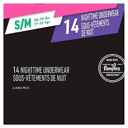 Ninjamas Nighttime Bedwetting Underwear Girl Size S/M 14 Count - ShopRite