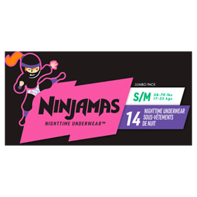  Pampers Ninjamas Nighttime Bedwetting Underwear Girls Size  S/M