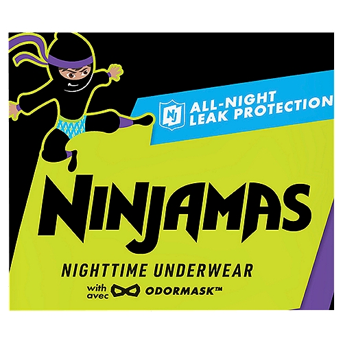 Ninjamas Nighttime Bedwetting Underwear Boy Size S/M 14 Count