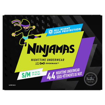 Pampers Ninjamas Nighttime Bedwetting Underwear Girl Size S/M 44