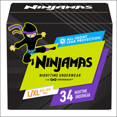 Ninjamas Large and Extra Large Nighttime Bedwetting Underwear (Boys)  Reviews 2024