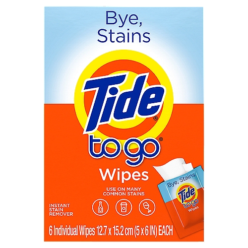 Tide To Go Wipes, 6 count