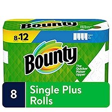 Bounty Select-A-Size White Double Plus Rolls, Paper Towels, 8 Each