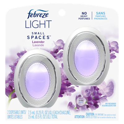 Febreze Small Spaces Light Lavender Air Freshener, 0.25 fl oz, 2 count, 0.5 fluidOunceUS