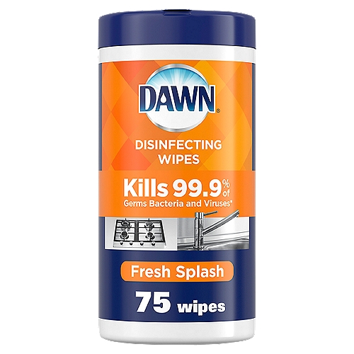 Dawn Fresh Splash Disinfecting Wipes, 75 count, 10.7 oz