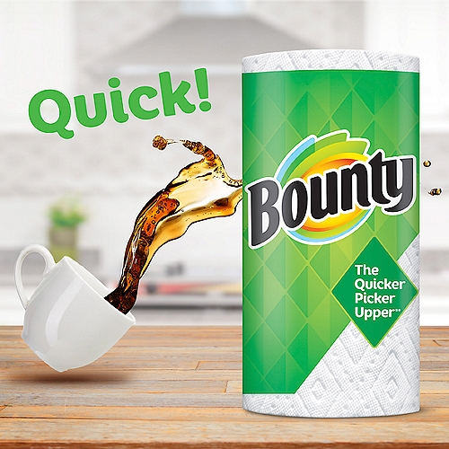 Bounty Select-A-Size Paper Towels, White, 6 Super Rolls = 11 Regular Rolls, 6 Count
Don't let spills and messes get in your way. Lock in confidence with Bounty, the Quicker Picker Upper*. This pack contains Bounty white Select-A-Size paper towels that are 2X more absorbent* and strong when wet, so you can get the job done quickly. 

*vs. leading ordinary brand