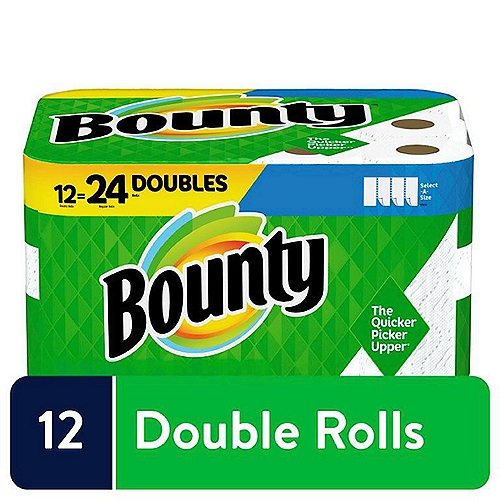 Bounty Select-A-Size White Double Rolls Paper Towels, 12 count
The Quicker Picker Upper®*
*vs. leading ordinary brand