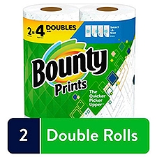 Bounty Prints Select-A-Size Double Rolls Paper Towels, 2 count