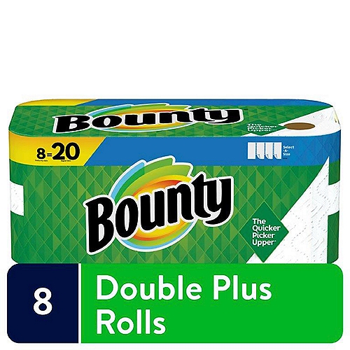 Bounty Select-A-Size White Double Plus Rolls Paper Towels, 8 count
The Quicker Picker Upper®*
*vs. leading ordinary brand