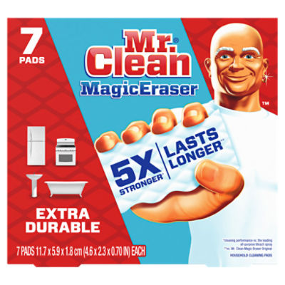 Magic Eraser Extra Durable, Cleaning Pads with Durafoam, 7ct