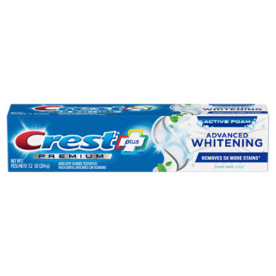 Crest Premium Plus Advanced Whitening Toothpaste, Clean Mint Flavor 7.2 oz