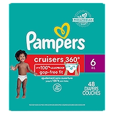 Pampers Cruisers 360° Gap-Free Fit Diapers, Size 6, 35+ lb, 48 count