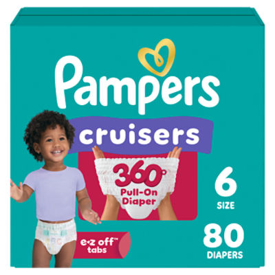 Pampers Cruisers 360° Pull-On Diapers, Size 6, 35+ lb, 80 count