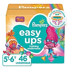 Pampers Easy Ups Training Underwear Girls Size 7 5T-6T 46 Count, 46 Each