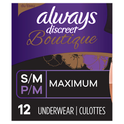 Always Discreet Incontinence Underwear for Women Maximum Absorbency, S/M,  32 Count - ShopRite