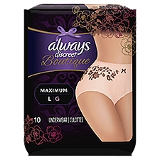 Always Boutique Incontinence Underwear for Women, 10 Each