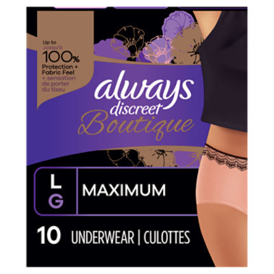 Always Discreet Boutique Incontinence Pants Black-Large- count 8- Pack 6