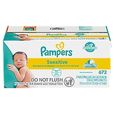 Pampers Baby Wipes Sensitive Perfume Free 8X Pop-Top Packs. 672 Count, 8 packs of 84 wipes