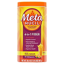 Meta MUCIL 4-in-1 Orange Psyllium Supplement, Fiber Powder, 30.4 Ounce