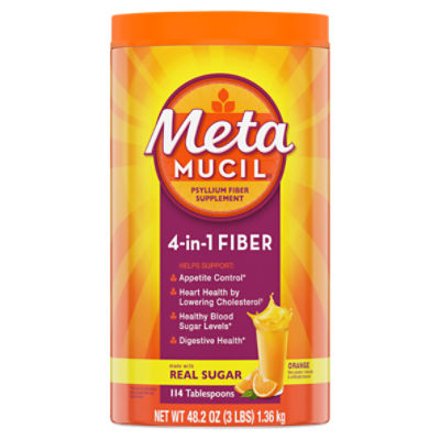 Meta MUCIL 4-in-1 Orange Psyllium Fiber Supplement Powder, 48.2 oz, 48.2 Ounce