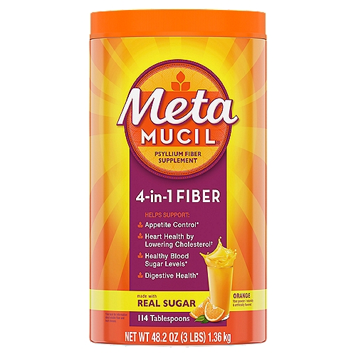 Meta MUCIL 4-in-1 Orange Psyllium Fiber Supplement Powder, 48.2 oz