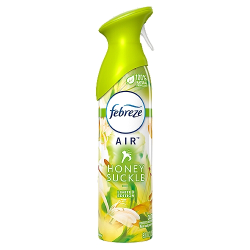 Febreze Air Effects Odor-Eliminating Air Freshener Honeysuckle, 8.8 oz. Aerosol Can
Odors. They're everywhere… lingering in the air or arising at the most awkward times. Forget masking them with some froo-froo spray; Febreze Air Effects actually eliminates air odors. This can of ahhh-some straight up removes stink with a neat little molecule called cyclodextrin (Bonus: It's naturally made from corn). It's a handy air freshener that's easy to use: Simply spray in a sweeping motion and clean away those bad smells anywhere... the bathroom, the kitchen, that cabin you rented for the weekend, the shoe closet, your kid's room… anytime you want an instant burst of fresh. Imagine every day is the first day of spring with the lush and nectary scent of Honeysuckle. And because Febreze AIR uses 100% natural propellants, you can confidently freshen your home every day. Looking for even more ways to breathe happy with Febreze? Take the freshness on the road with CAR Vent Clips.