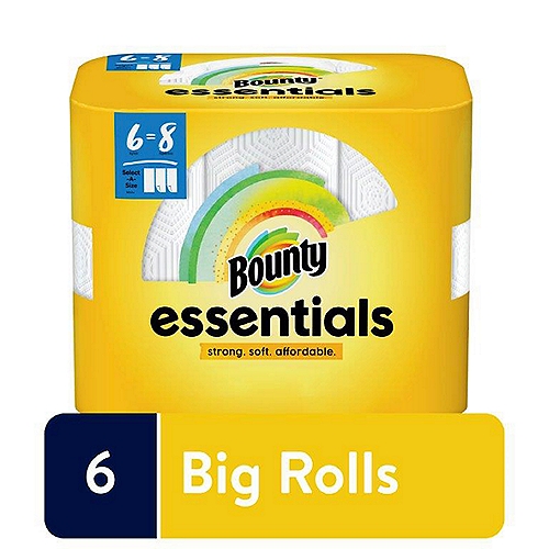 Bounty Essentials Select-A-Size White Paper Towels, 6 count