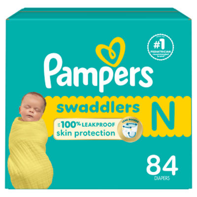 Pampers Swaddlers Diapers, N, <10 lb, 84 count