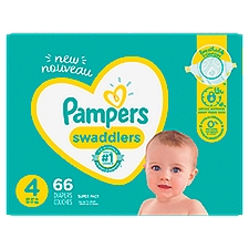 Pampers Swaddlers Active Baby Diapers, Size 4, 22-37 lb, 66 count