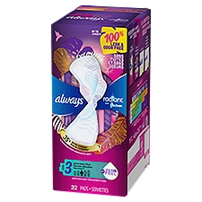 always Radiant Extra Heavy Flow Size 3, Pads, 22 Each