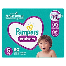 Pampers Cruisers Diapers Super Pack, Size 5, 27+ lb, 60 count