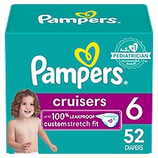 Pampers Cruisers Diapers Super Pack, Size 6, 35+ lb, 52 count