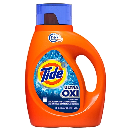 Tide Plus Ultra Oxi Detergent, 24 loads, 37 fl oz
Tide Ultra OXI liquid laundry detergent has built-in pre-treaters to remove even the toughest stains. It is now more concentrated to provide more stain removal and freshness and less water*. From America's #1 detergent brand,** to cover your many laundry needs. Also try our small but powerful Tide PODS laundry pacs.Measure your loads with cap. For medium loads, fill to bar 1. For large loads, fill to bar 3. For HE full loads, fill to bar 5. Add clothes, pour into dispenser, start washer.* vs. previous formula** Tide, based on sales